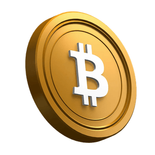 Moneta Bitcoin BTC in posizione inclinata come componente visivo della sezione hero