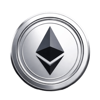 Coin ETH di Ethereum, elemento grafico in flottazione di criptovaluta